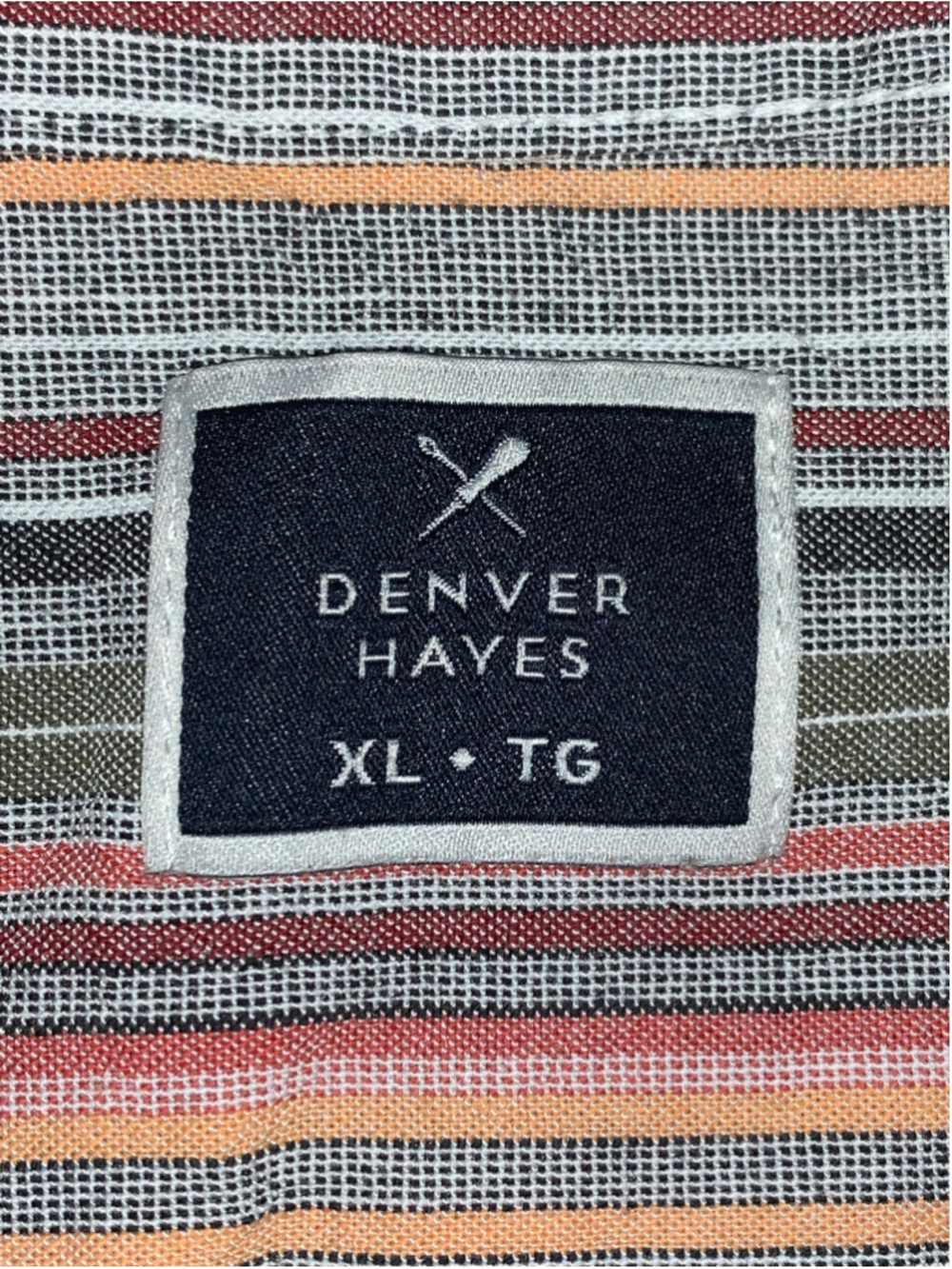 Women's Denver Hayes Striped Button Down Shirt XL Grey Pink - Picture 3 of 9
